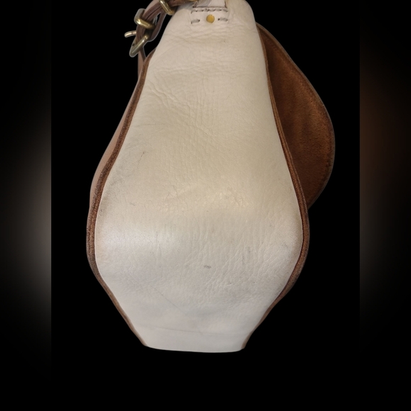 Madewell Abroad Classic Tan And Cream Thick Leather Shoulder/ Crossbody Bag - Picture 7 of 10